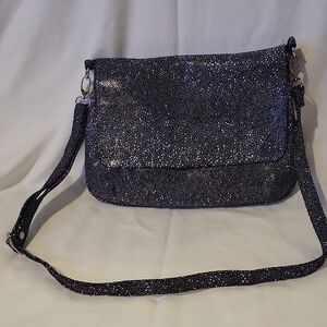 CoFi Metallic Leather Crossbody Messenger Bag